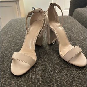 Amazon The Drop tan heeled sandals. Size 9